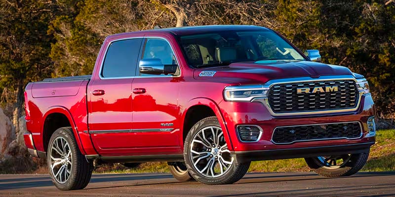 A photo of a red 2025 RAM 1500